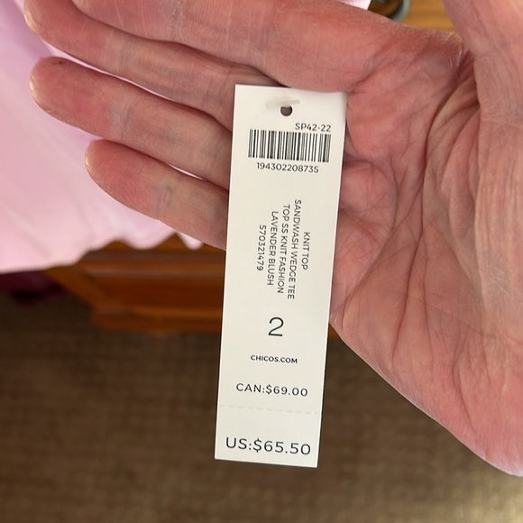 Chico’s Lavender Dolman Sleeve Top Size 2 (Large) - Picture 6 of 10